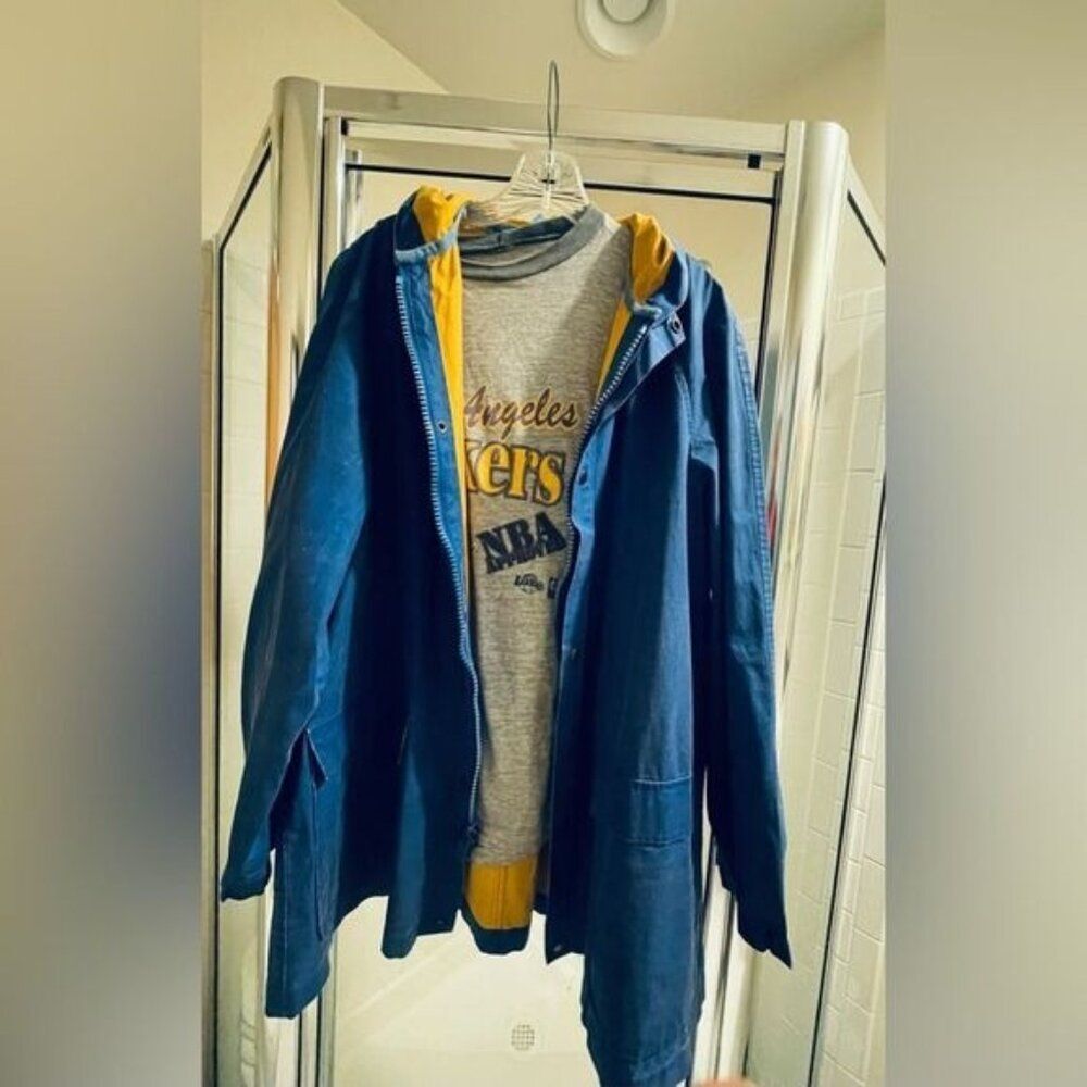 Perry Ellis Sailor Jacket - Size XL - Blue / White - GorpCore- Y2K Hooded Jacket